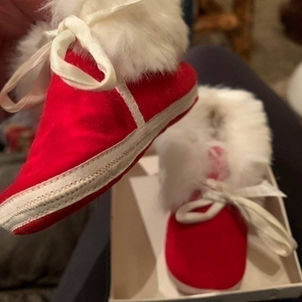 Vintage Baby Crib Shoes Infant Red Mrs. Day’s